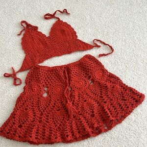 2pc Crochet Swim Cover up